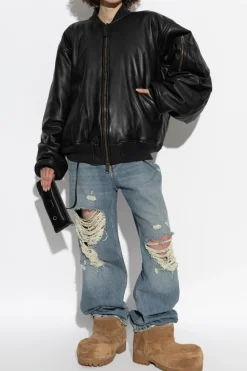 Balenciaga NIEBIESKI Jeansy z efektem zniszczenia