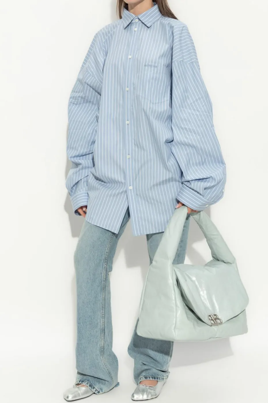 Balenciaga NIEBIESKI Jeansy z efektem `vintage`