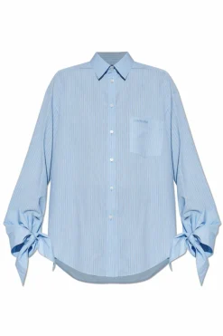 Balenciaga NIEBIESKI Koszula ze wzorem w prążki