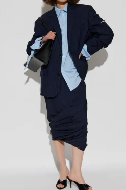 Balenciaga NIEBIESKI Koszula ze wzorem w prążki