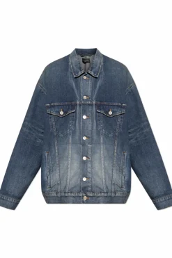Balenciaga NIEBIESKI Kurtka jeansowa