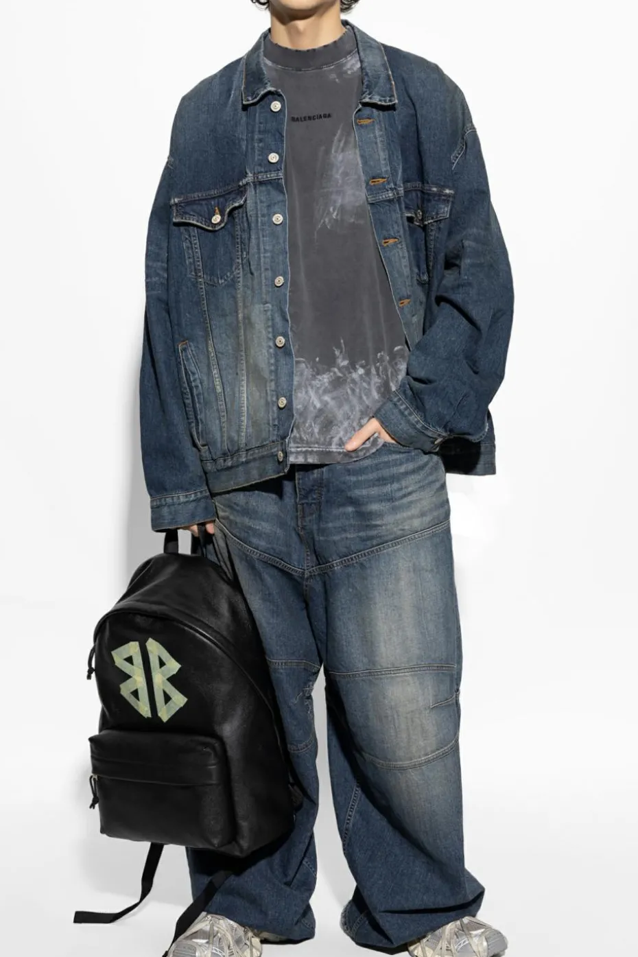 Balenciaga NIEBIESKI Kurtka jeansowa