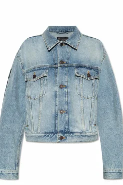 Balenciaga NIEBIESKI Kurtka jeansowa