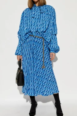 Balenciaga NIEBIESKI Sukienka z nadrukiem