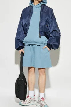 Balenciaga NIEBIESKI Szorty z wyszytym logo