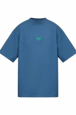 Balenciaga NIEBIESKI T-shirt z efektem `vintage`