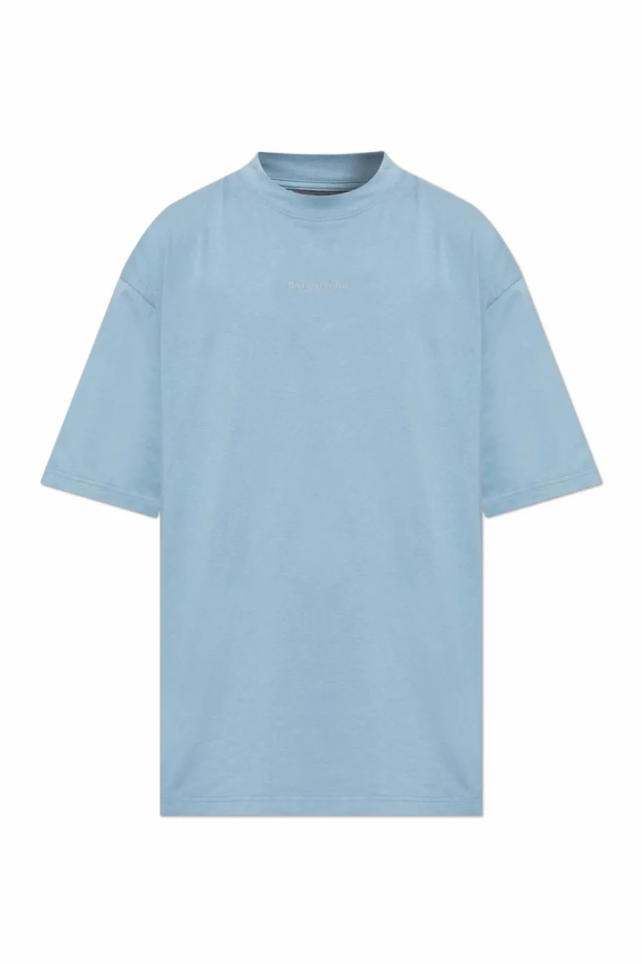 Balenciaga NIEBIESKI T-shirt z wyszytym logo