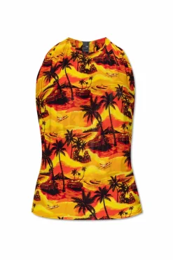 Balenciaga POMARAŃCZOWY Top z nadrukiem