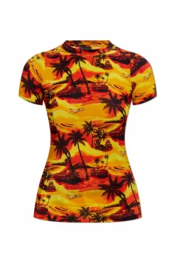 Balenciaga POMARAŃCZOWY T-shirt z nadrukiem
