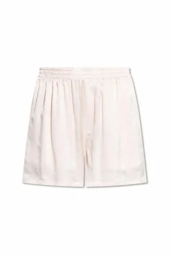 Balenciaga RÓŻOWY Jedwabne szorty z monogramem