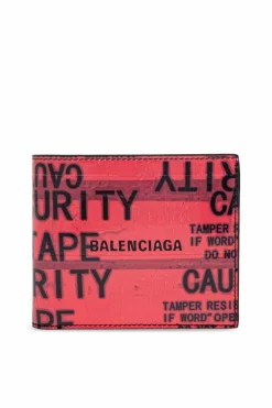 Balenciaga RÓŻOWY Skórzany portfel z logo