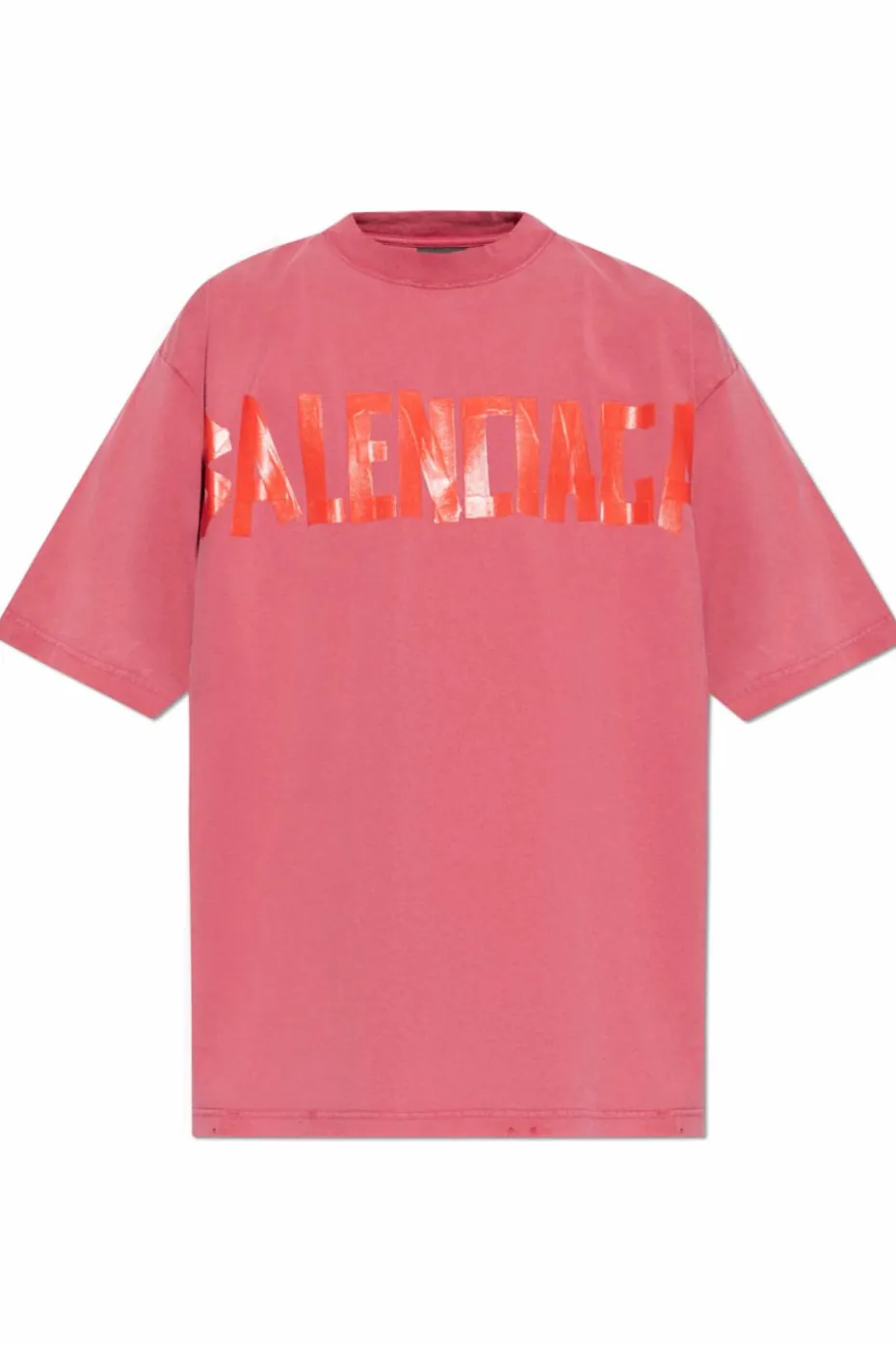 Balenciaga RÓŻOWY T-shirt z nadrukowanym logo