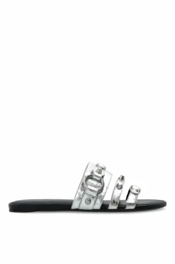 Balenciaga SREBRNY Klapki `City`