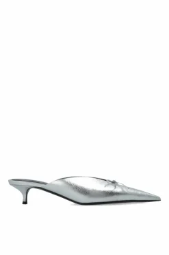 Balenciaga SREBRNY Klapki na obcasie `Knife`
