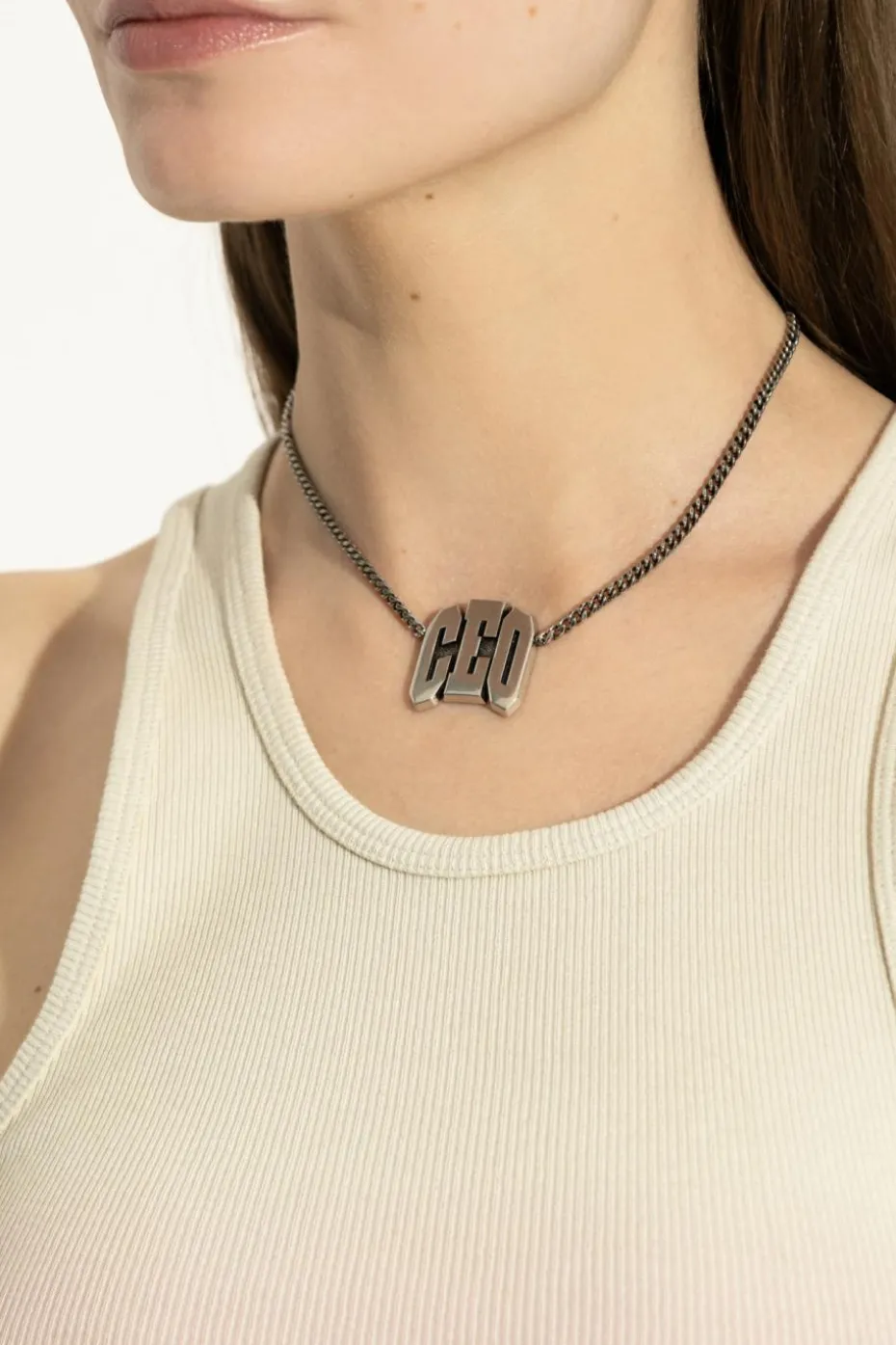 Balenciaga SREBRNY Mosiężny naszyjnik