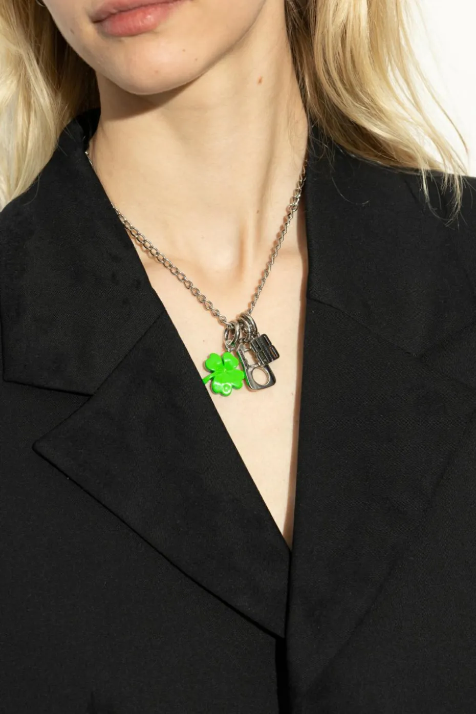 Balenciaga SREBRNY Naszyjnik z zawieszkami