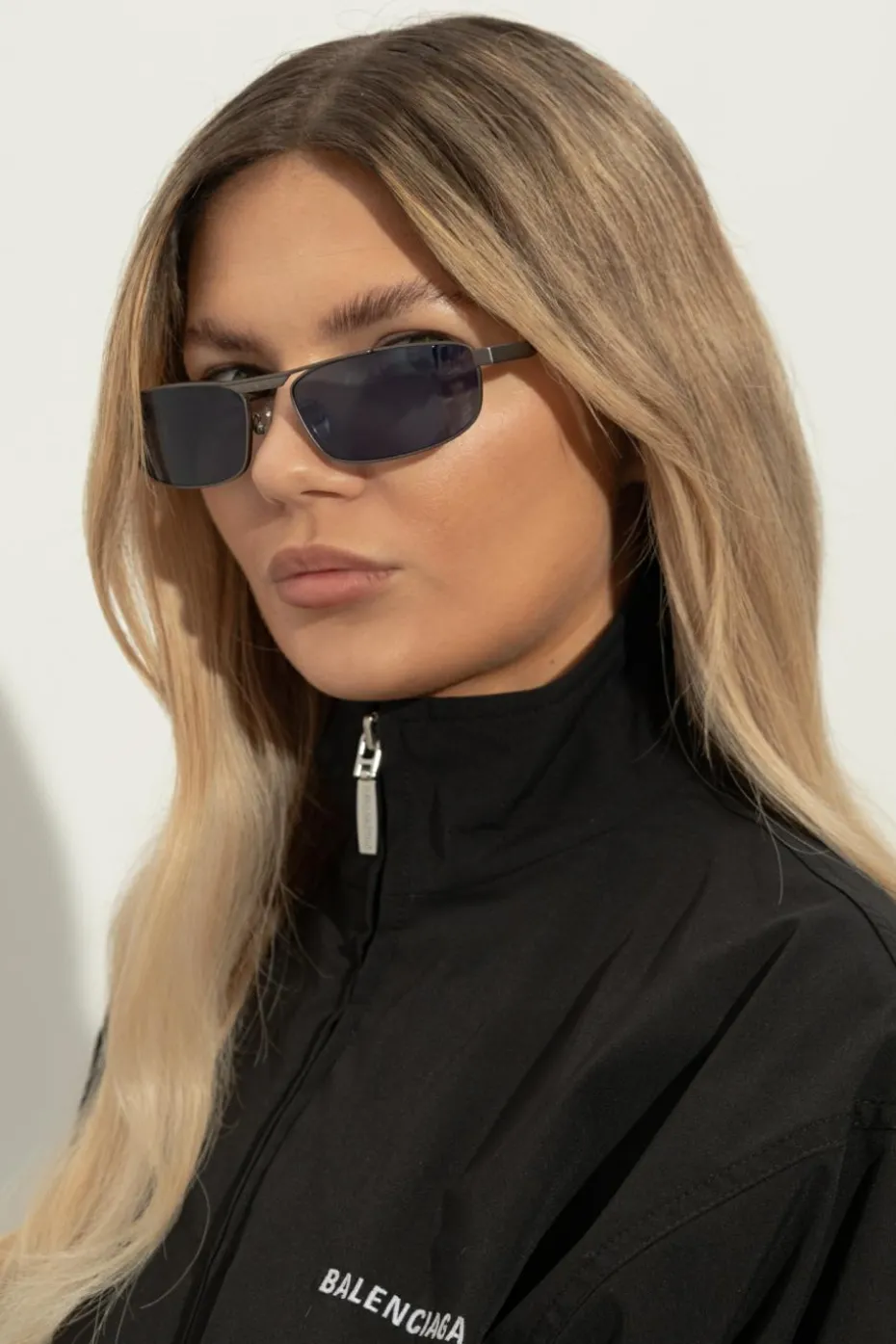 Balenciaga SREBRNY Okulary przeciwsłoneczne
