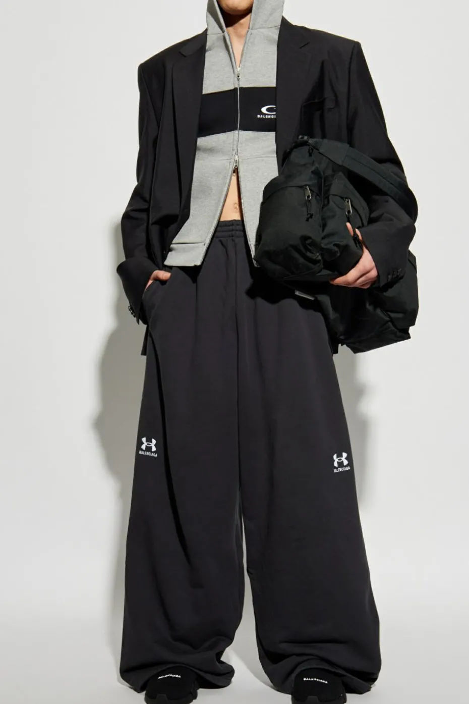 Balenciaga SZARY Bluza z kapturem