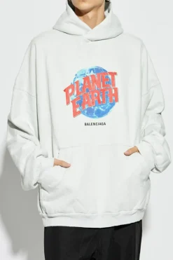 Balenciaga SZARY Bluza z kapturem