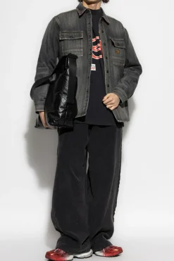 Balenciaga SZARY Jeansowa koszula z efektem `vintage`
