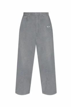 Balenciaga SZARY Jeansy z wyszytym logo