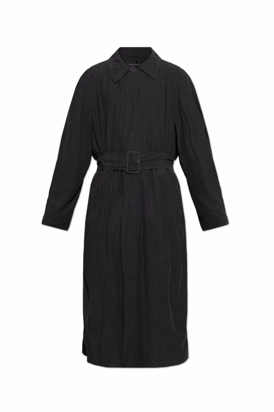 Balenciaga SZARY Płaszcz ze wzorem w kratę