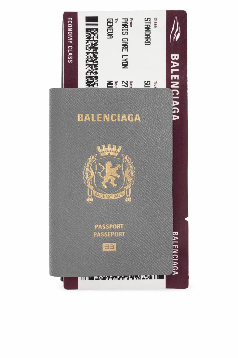Balenciaga SZARY Skórzany portfel