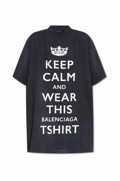 Balenciaga SZARY T-shirt typu `oversize`