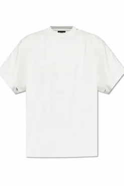 Balenciaga SZARY T-shirt z efektem `vintage’