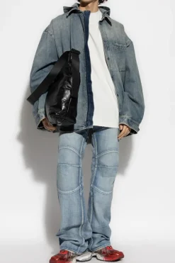 Balenciaga SZARY T-shirt z efektem `vintage’