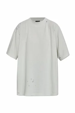 Balenciaga SZARY T-shirt z efektem `vintage`