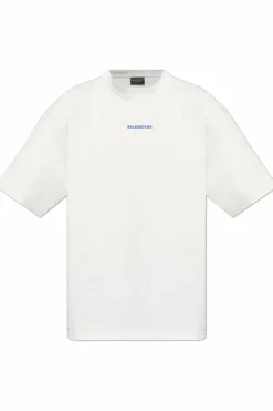 Balenciaga SZARY T-shirt z wyszytym logo