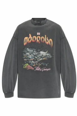 Balenciaga SZARY T-shirt z długim rękawem