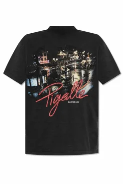 Balenciaga SZARY T-shirt z nadrukiem