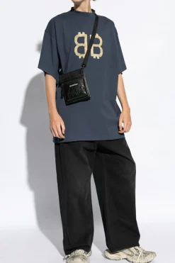 Balenciaga SZARY T-shirt z logo