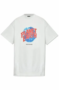 Balenciaga SZARY T-shirt z efektem ‘vintage’