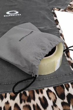 Balenciaga SZARY T-shirt z łączonych materiałów