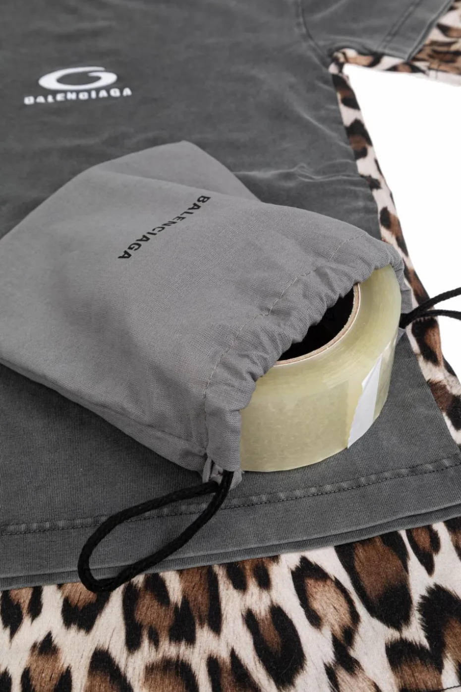 Balenciaga SZARY T-shirt z łączonych materiałów