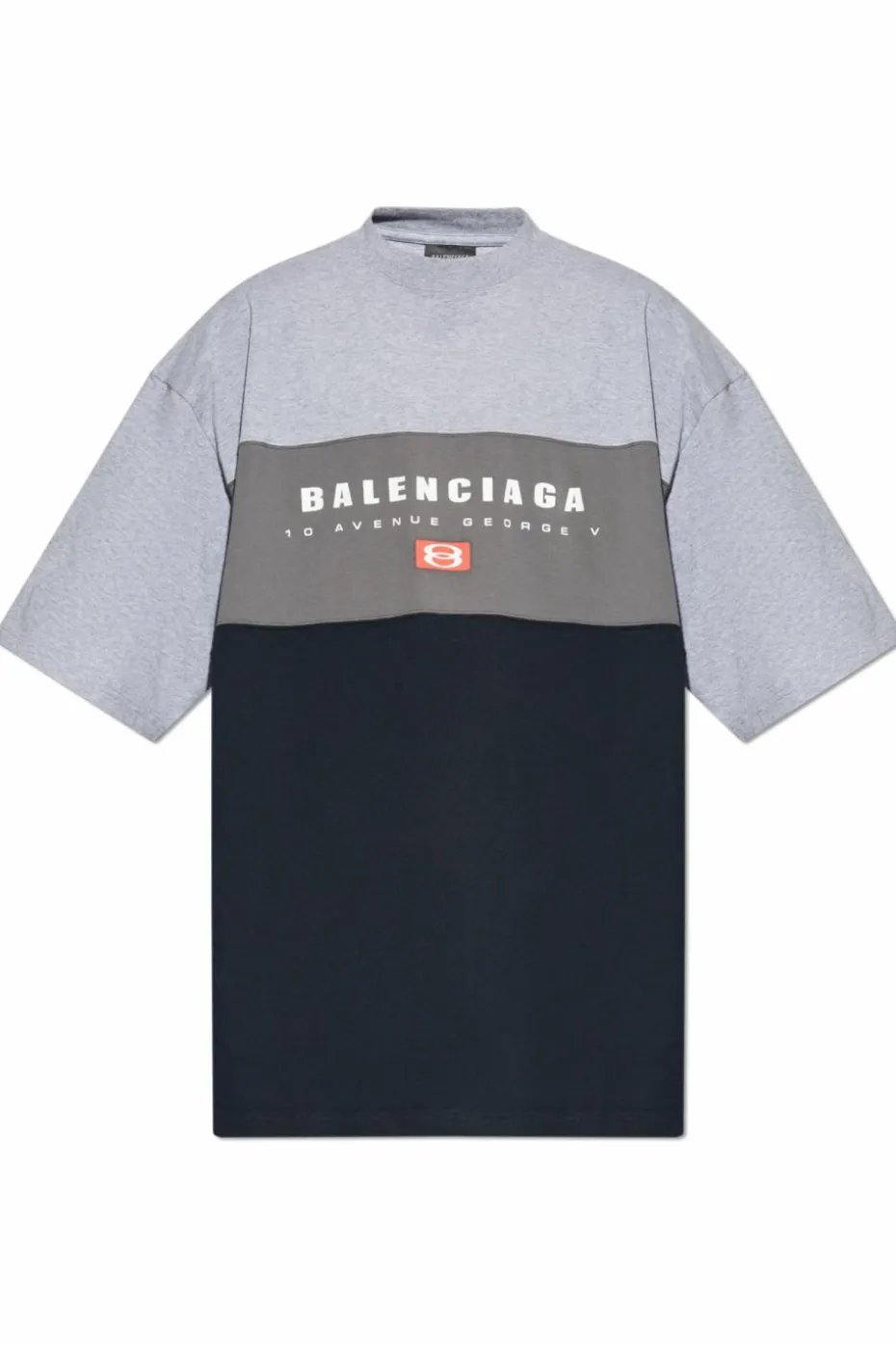 Balenciaga SZARY T-shirt z nadrukowanym logo