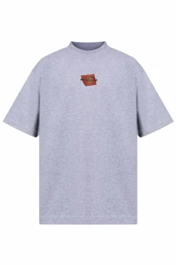 Balenciaga SZARY T-shirt z nadrukowanym logo