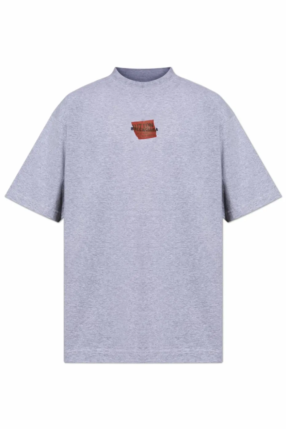 Balenciaga SZARY T-shirt z nadrukowanym logo