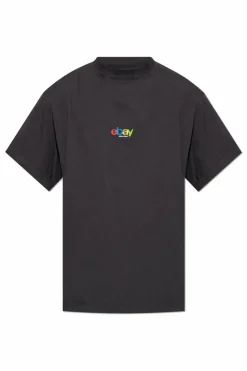 Balenciaga SZARY T-shirt z efektem zgniecenia