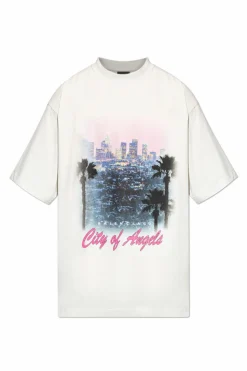 Balenciaga SZARY T-shirt z kolorowym nadrukiem