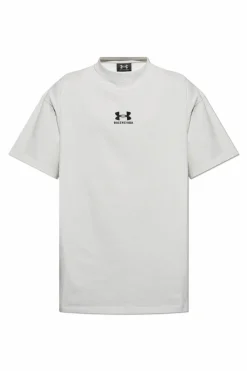 Balenciaga SZARY T-shirt z wyszytym logo