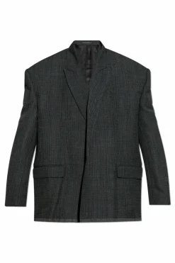Balenciaga SZARY Wełniana marynarka