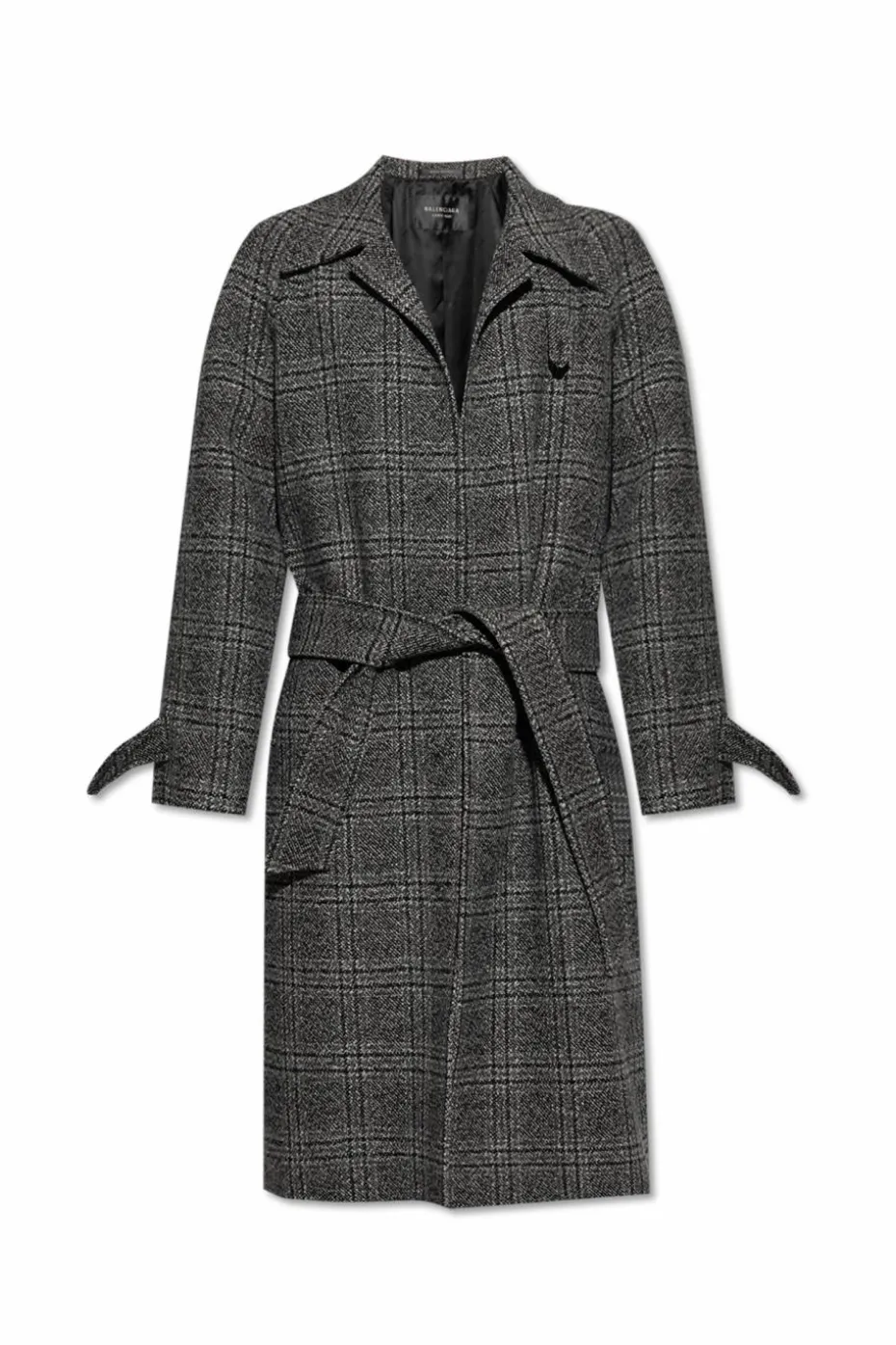 Balenciaga SZARY Wełniany płaszcz