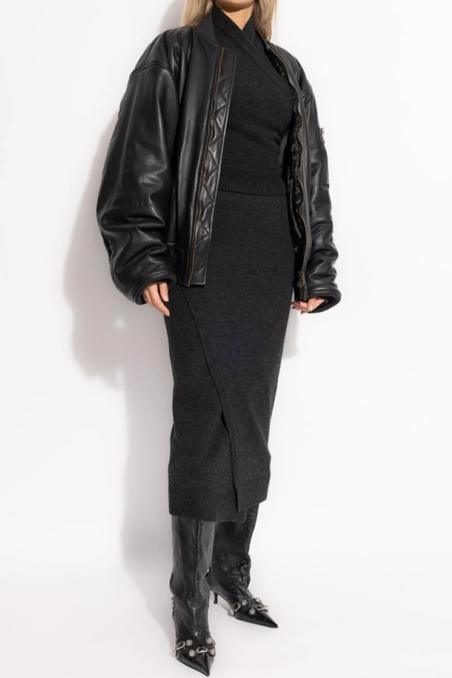 Balenciaga SZARY Wełniany sweter