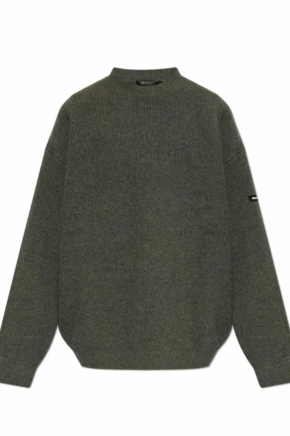 Balenciaga SZARY Wełniany sweter z logo