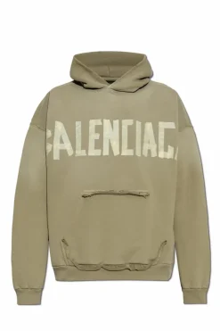 Balenciaga ZIELONY Bluza z efektem `vintage`