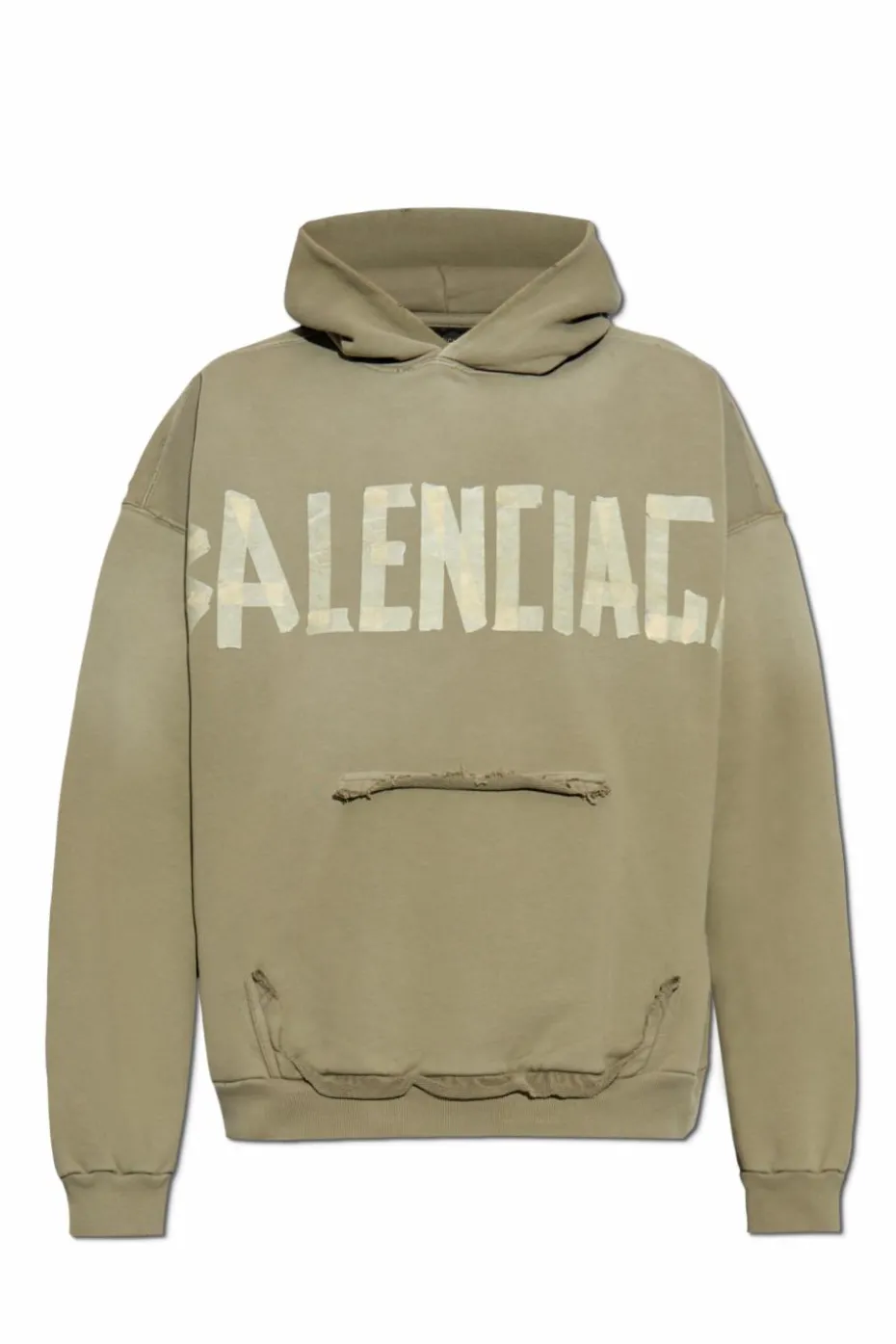 Balenciaga ZIELONY Bluza z efektem `vintage`